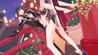 Tartaglia and Zhongli rough public sex yaoi bareback hentai