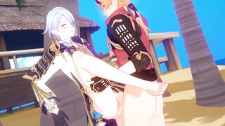 Thoma fucks Ayato raw anal yaoi feral rough