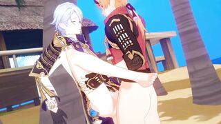 Thoma fucks Ayato raw anal yaoi feral rough