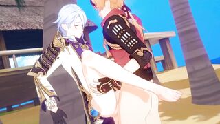 Thoma fucks Ayato raw anal yaoi feral rough