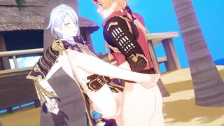 Thoma fucks Ayato raw anal yaoi feral rough
