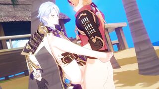 Thoma fucks Ayato raw anal yaoi feral rough