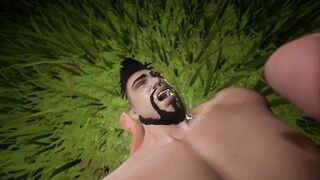 Massive black daddy cums all over straight man's face messy cream