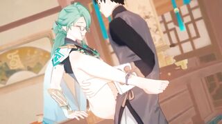 Baizhu fucked raw destroying Genshin Impact gay hentai sex