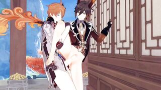 Tartaglia breeds Zhongli raw and brutal in Genshin Impact Yaoi Hentai