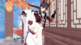 Tartaglia breeds Zhongli raw and brutal in Genshin Impact Yaoi Hentai