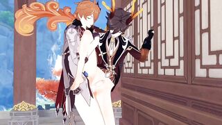 Tartaglia breeds Zhongli raw and brutal in Genshin Impact Yaoi Hentai