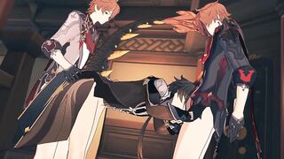 Tartaglia Zhongli forced threesome hard raw gay FTM