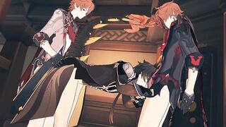 Tartaglia Zhongli forced threesome hard raw gay FTM