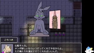Rabbit gobbles hyena cum until his ass gapes raw and dripping