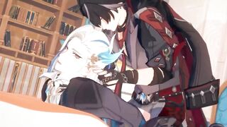 Wriothesley wrecks Neuvillette raw tight anal Genshin Impact yaoi