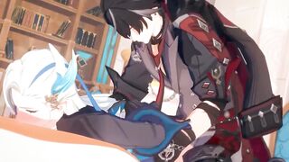 Wriothesley wrecks Neuvillette raw tight anal Genshin Impact yaoi