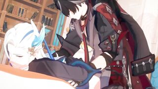 Wriothesley wrecks Neuvillette raw tight anal Genshin Impact yaoi