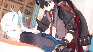 Wriothesley wrecks Neuvillette raw tight anal Genshin Impact yaoi