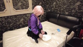 Sissy Astolfo forced anal training with fake semen injection