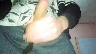 Big thick cock solo boy makes himself cum all over his cute face