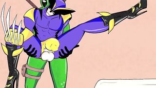 Josh’s cosplay ruined by a big dick Wolverine fucks with his heels