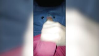Pants shredded by cum as gay feet tease transgender orgasm