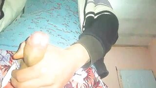 Hot boy cumming loud while masturbating rough solo orgasm
