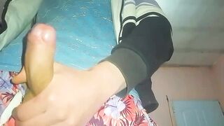 Gay muscle boy moaning while masturbating alone