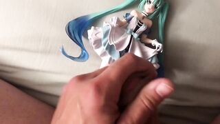 Hatsune Miku gets destroyed with a big gay cumshot from a huge cock