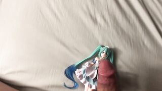 Hatsune Miku gets destroyed with a big gay cumshot from a huge cock