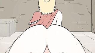 Femboy warrior drowns in cum after brutal sword fight