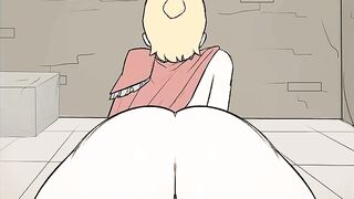 Femboy warrior drowns in cum after brutal sword fight
