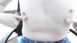 Won’t stop jerking in tight trunks alone gasping on cam