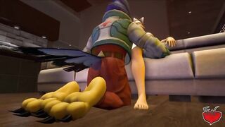 Fox x Falco footjob cumshot gagged yiffing