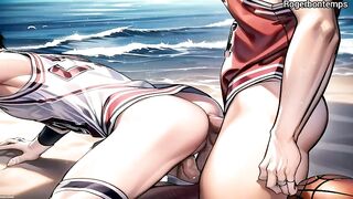 Gay basketball players destroyed on the beach cartoon cumshot