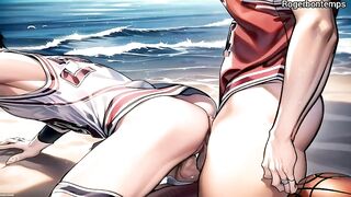Gay basketball players destroyed on the beach cartoon cumshot