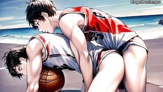 Gay basketball players destroyed on the beach cartoon cumshot