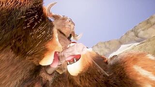 Double Furry Blowjob Minotaur Big Cock Yiffed Raw