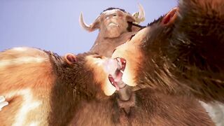 Double Furry Blowjob Minotaur Big Cock Yiffed Raw
