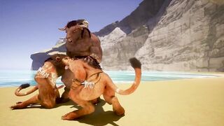 Double Furry Blowjob Minotaur Big Cock Yiffed Raw