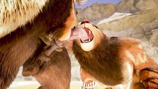 Double Furry Blowjob Minotaur Big Cock Yiffed Raw