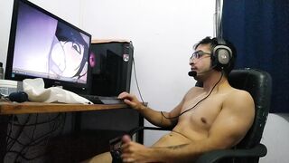 Muscular man destroyed by thick gay milk cumshot