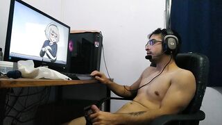 Muscular man destroyed by thick gay milk cumshot