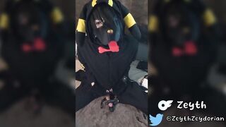 Pup plays with himself until his tiny paws are covered in cum
