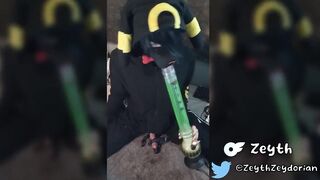 Pup plays with himself until his tiny paws are covered in cum