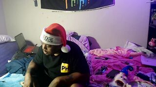 Depressed gamer smokes alone on his birthday choked by thick gay feet