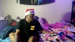 Depressed gamer smokes alone on his birthday choked by thick gay feet