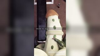 Growing his giant lizard cock choked and gushing deep inside