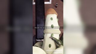 Growing his giant lizard cock choked and gushing deep inside