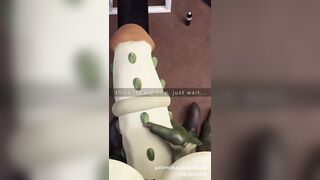 Growing his giant lizard cock choked and gushing deep inside