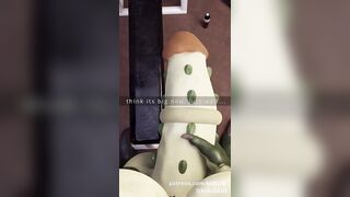Growing his giant lizard cock choked and gushing deep inside