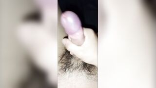 Korean femboy milking his big cock raw solo orgasm
