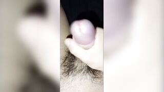 Korean femboy milking his big cock raw solo orgasm