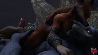 Gay Werewolf Footjob in Wild Animation